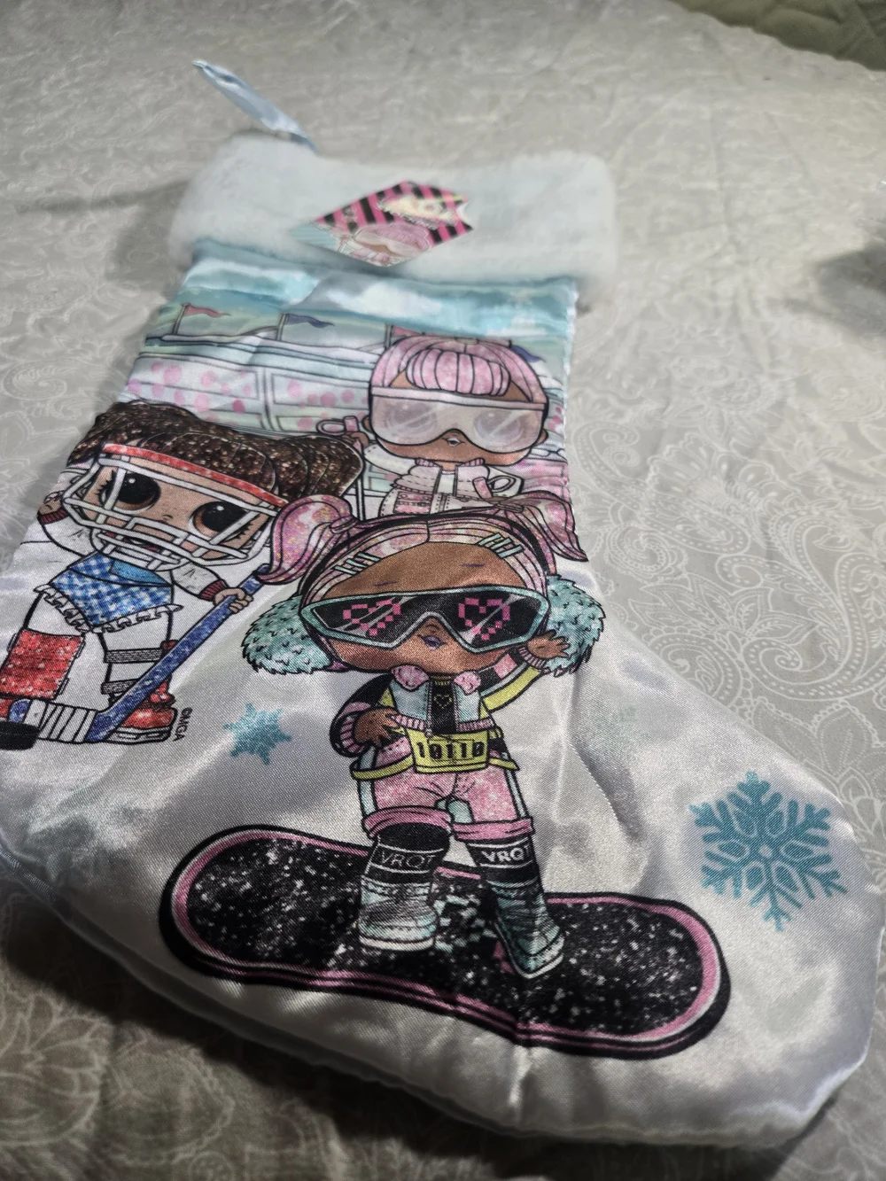 LOL Christmas Stocking Kids Holiday Gift Ski Girls Dolls Blue Pink